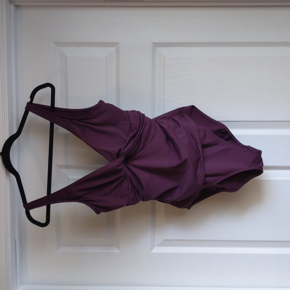 Ralph Lauren Maroon One Piece Swimsuit size 12
